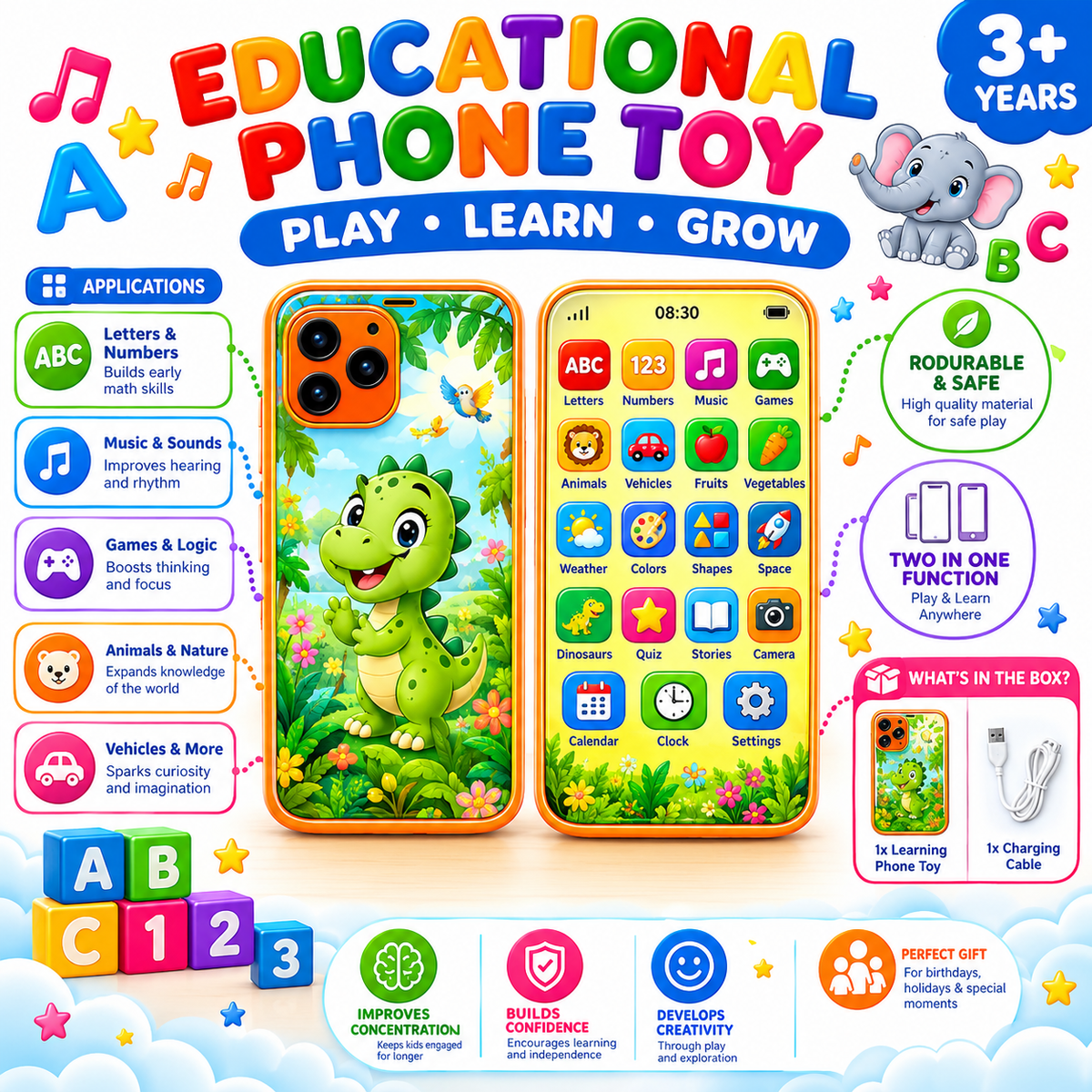 EDU Rechargeable Type - C Educational Talking Phone
